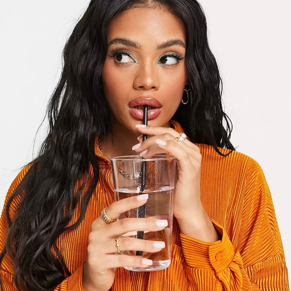 ASOS South Beach plisse oversized beach shirt co ord in high shine copper - Picture 3 of 6